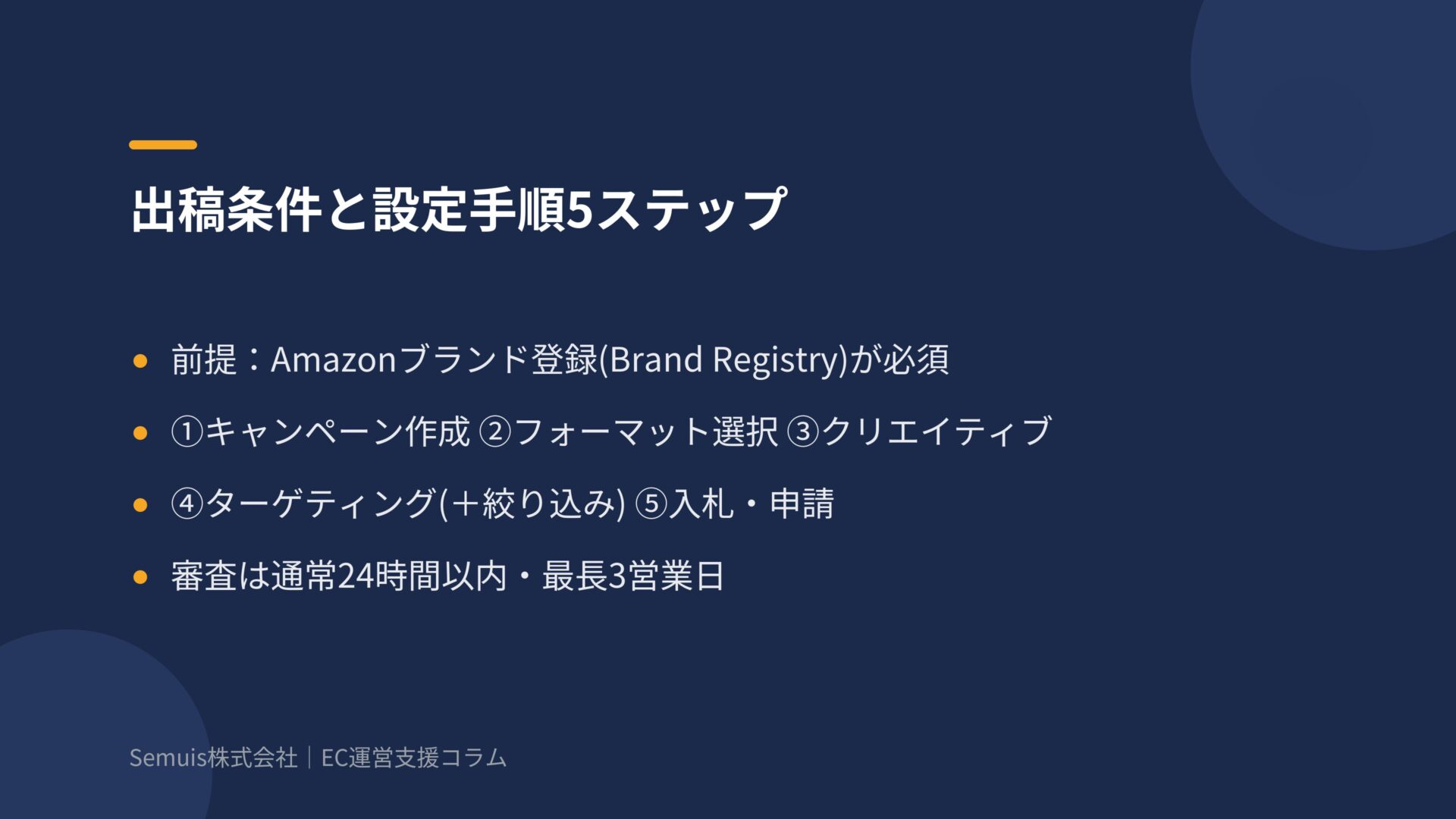 出稿条件と設定手順5ステップ