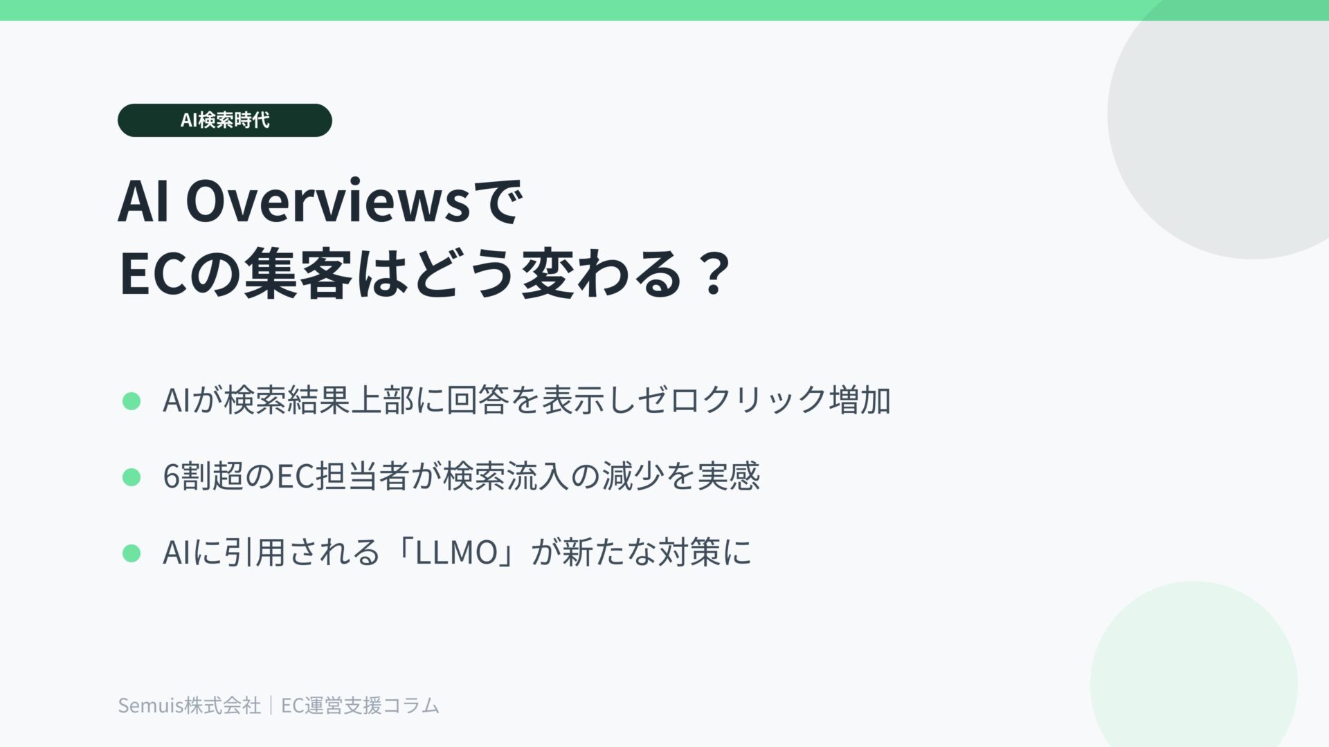AI OverviewsがECの検索流入に与える影響