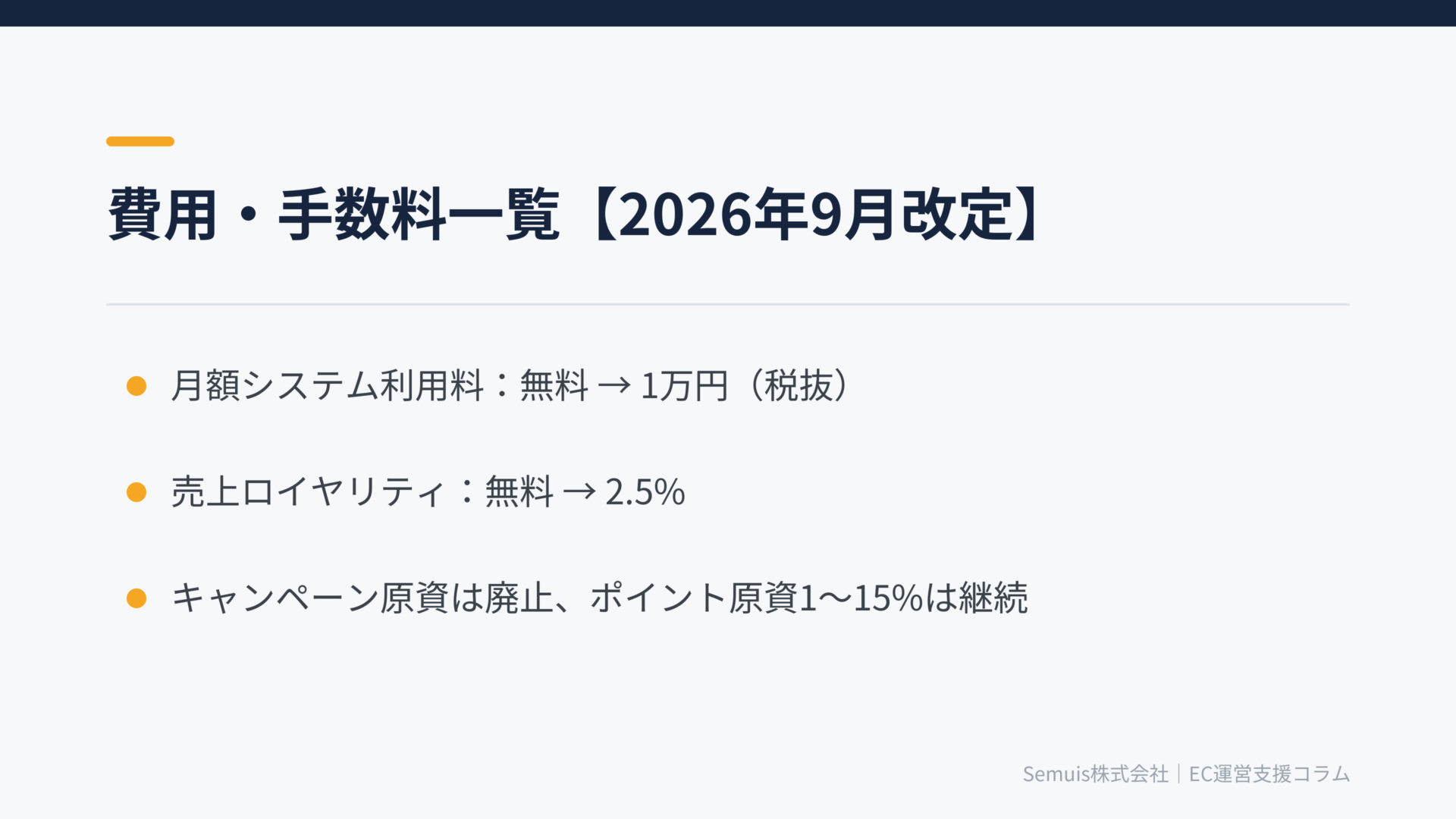 出店にかかる費用・手数料一覧【2026年9月の料金改定に対応】