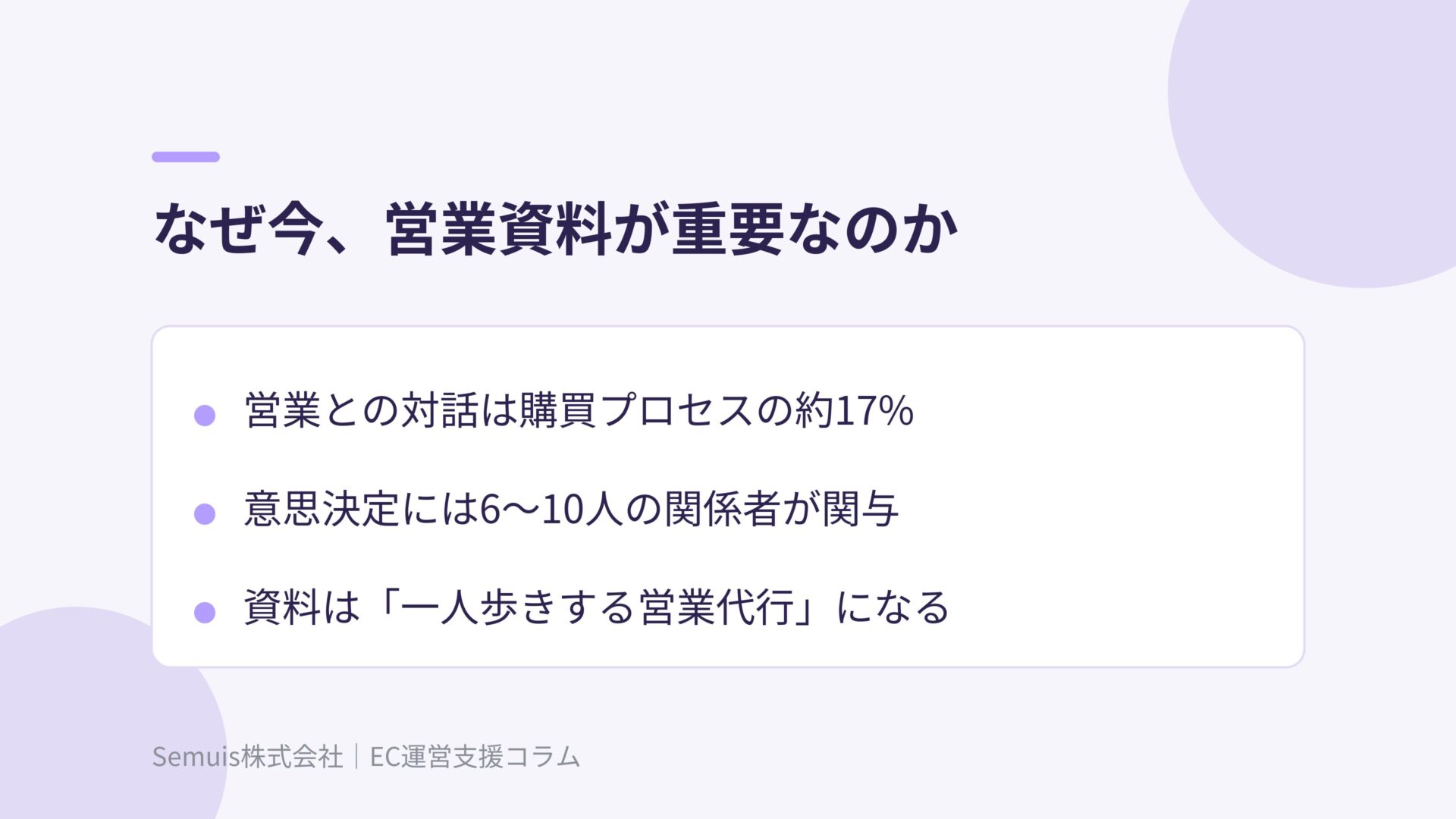 なぜ今、営業資料が重要なのか