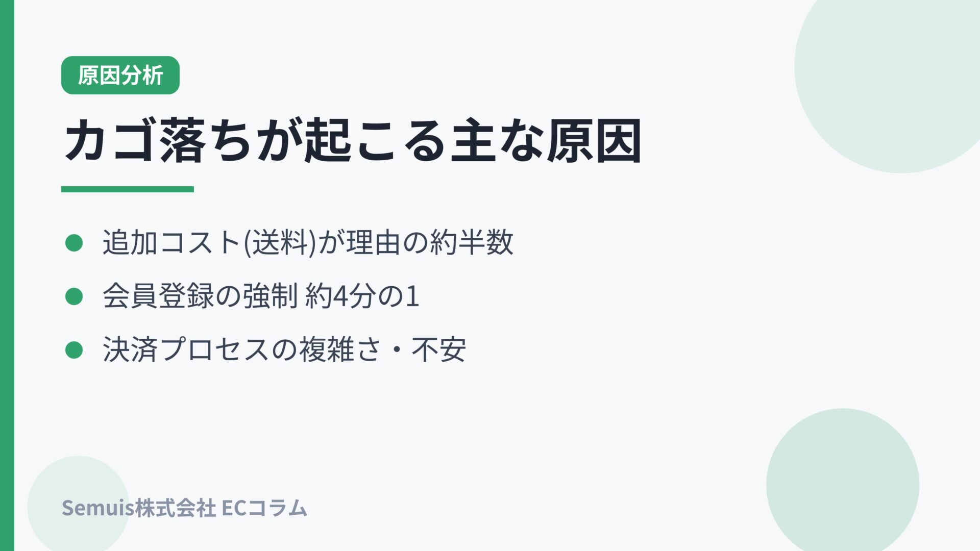 カゴ落ちの原因ランキング