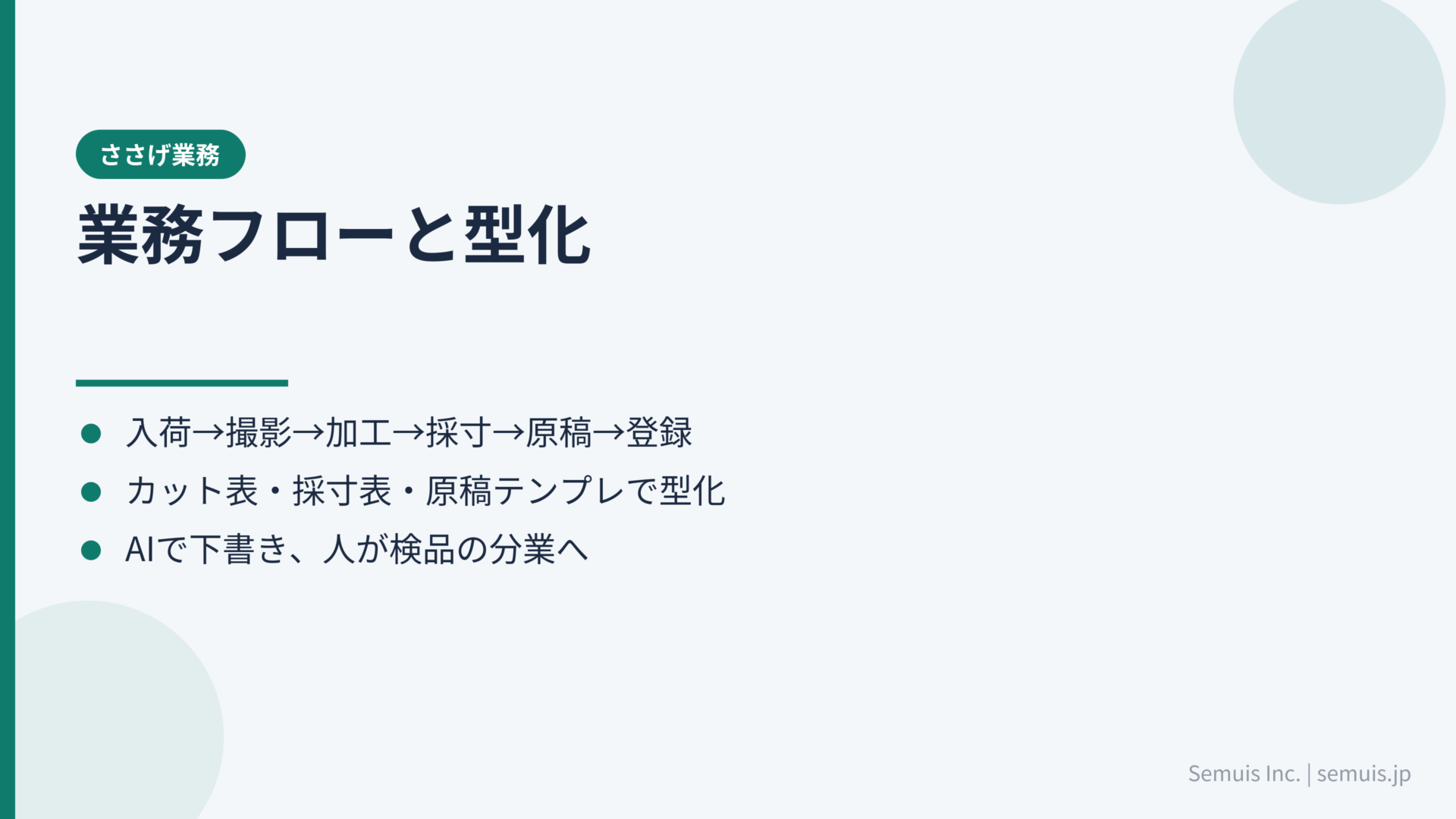 ささげ業務のフローと体制づくり