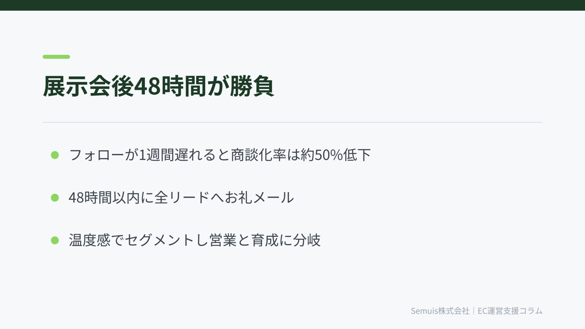 展示会後48時間が勝負——商談につなげるフォロー実践手順