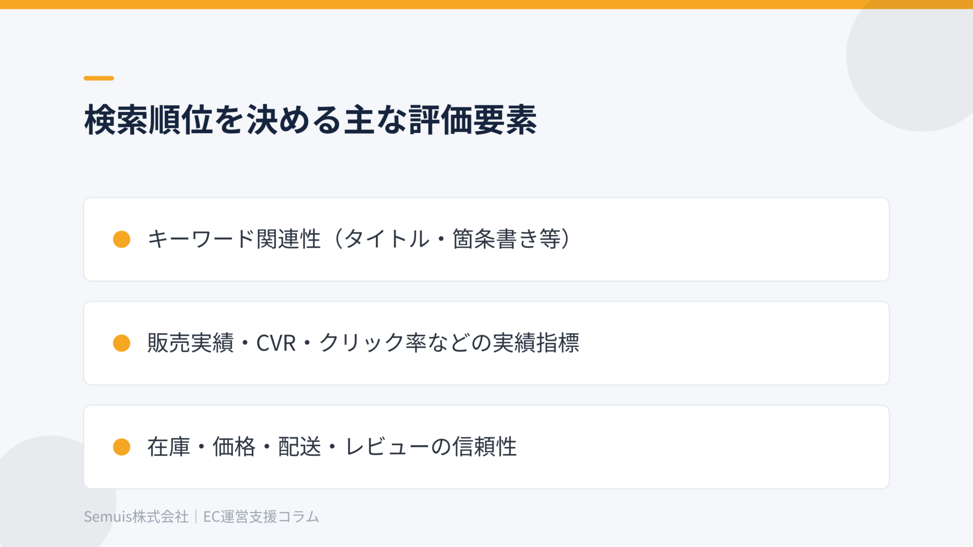 検索順位を決める主な評価要素