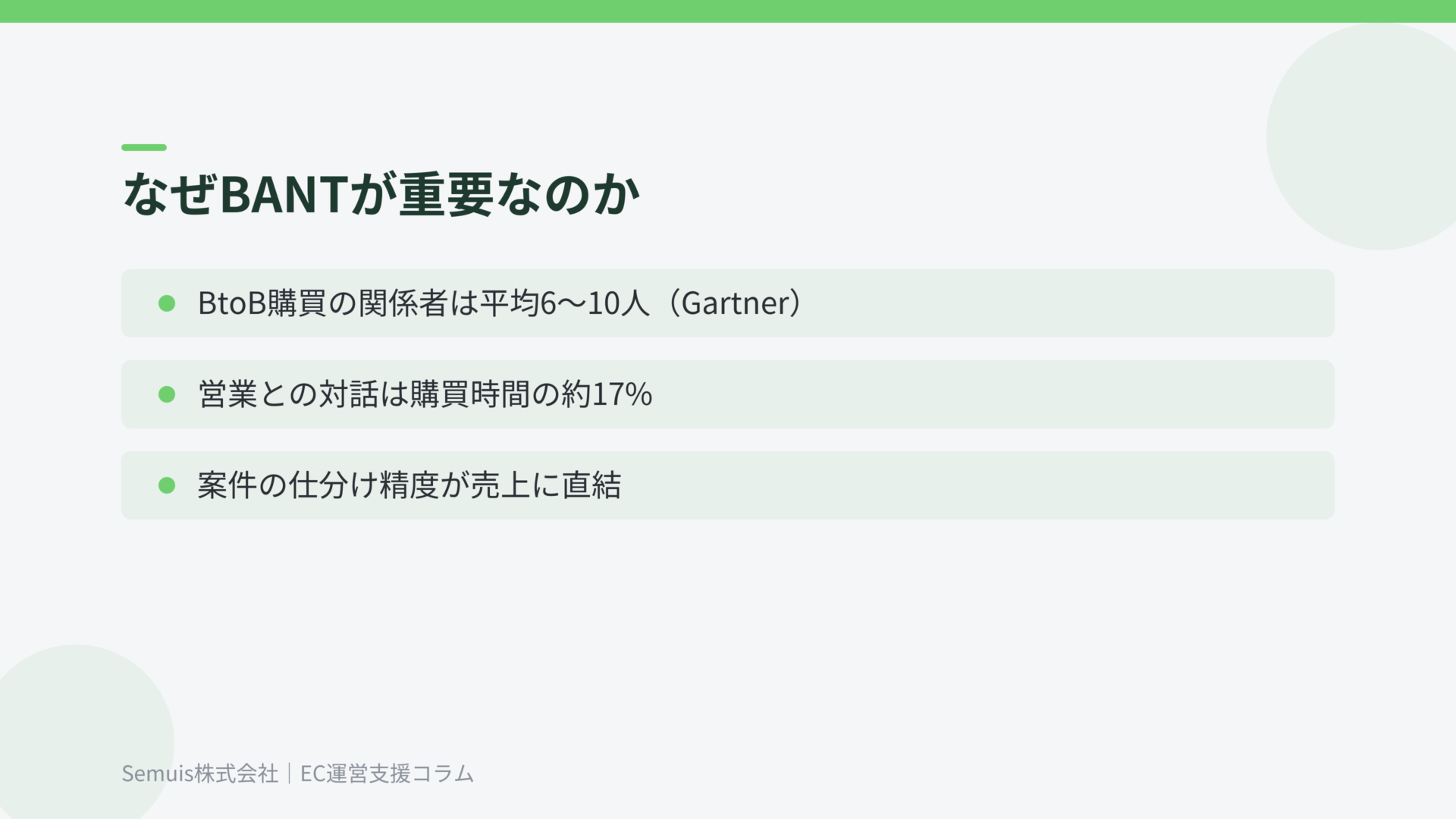 なぜBANTが重要か