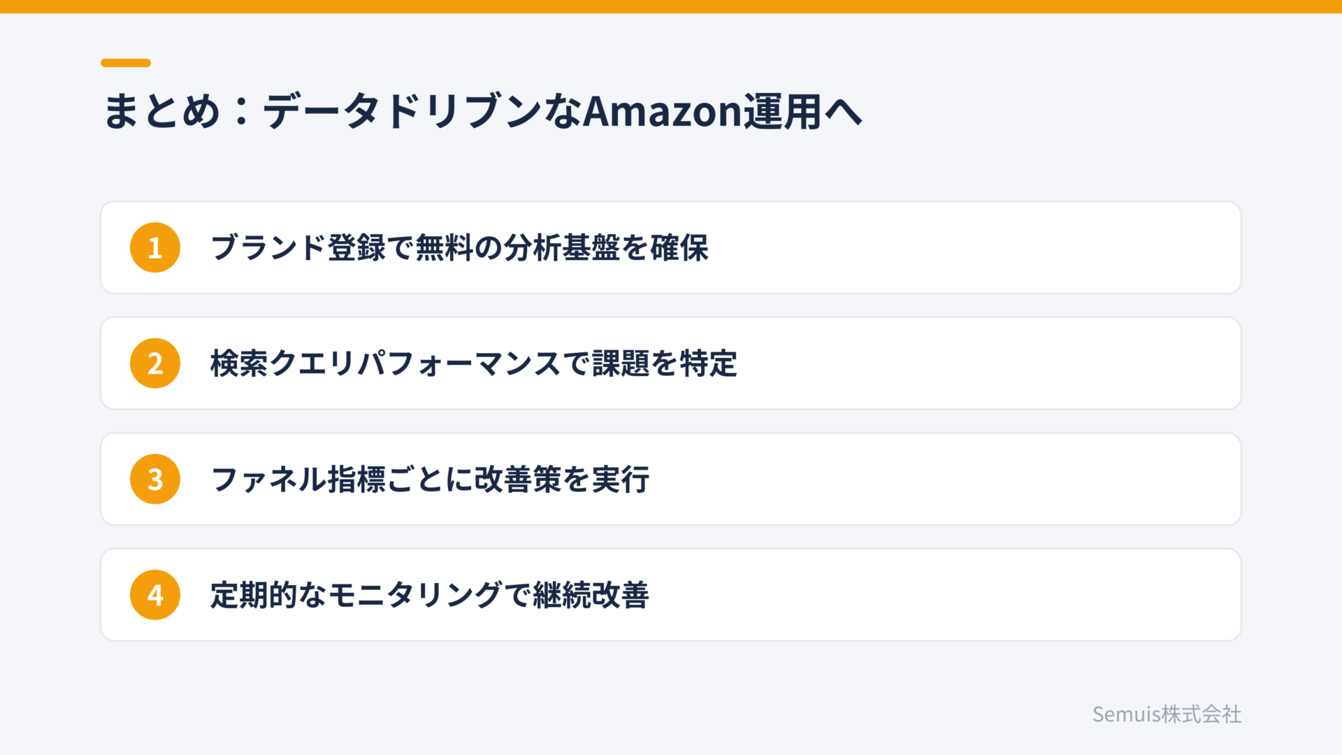 まとめ：データドリブンなAmazon運用へ