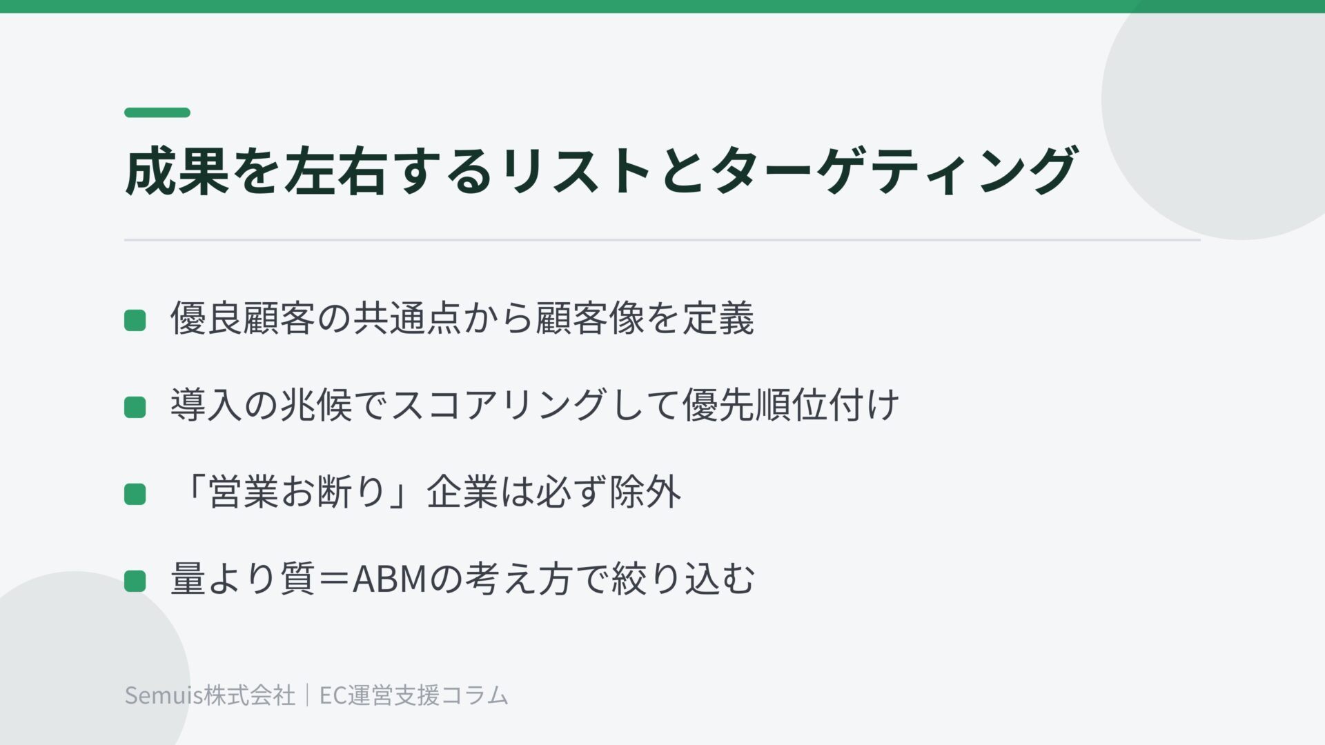 成果を左右する送信リストとターゲティング
