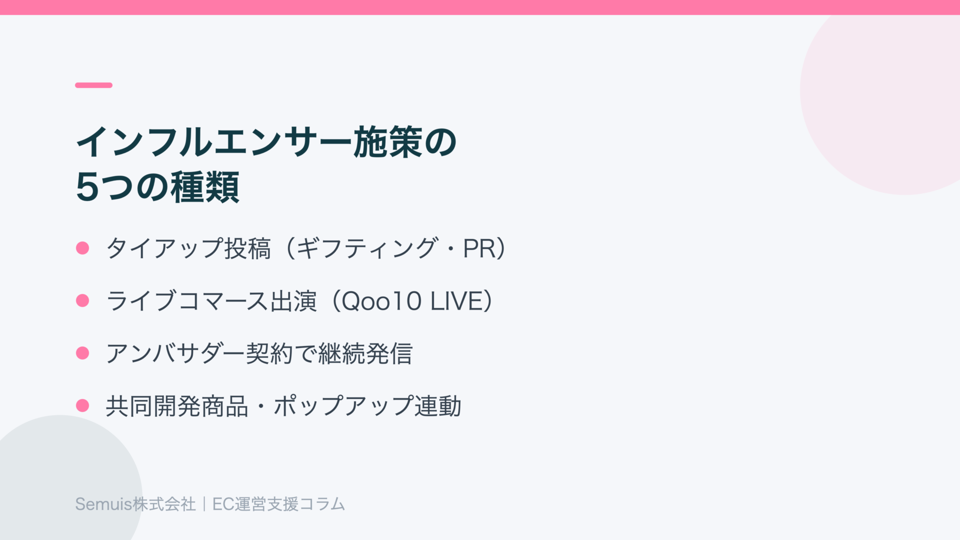 Qoo10のインフルエンサー施策の種類