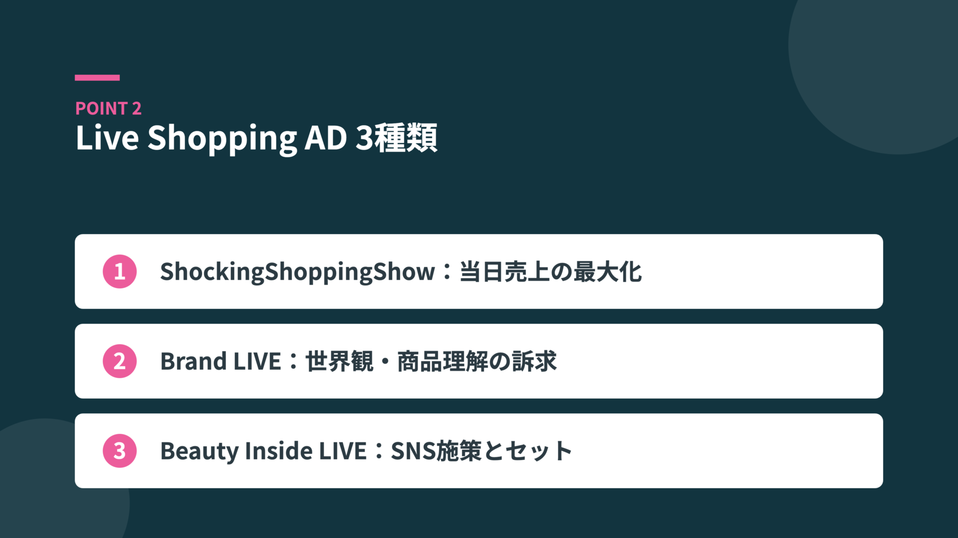 Live Shopping AD 3種類