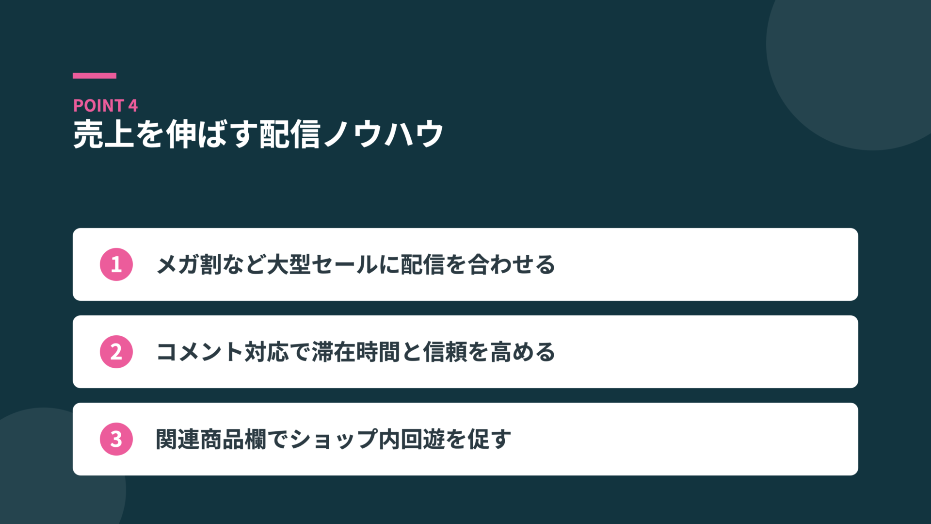 売上を伸ばす配信ノウハウ