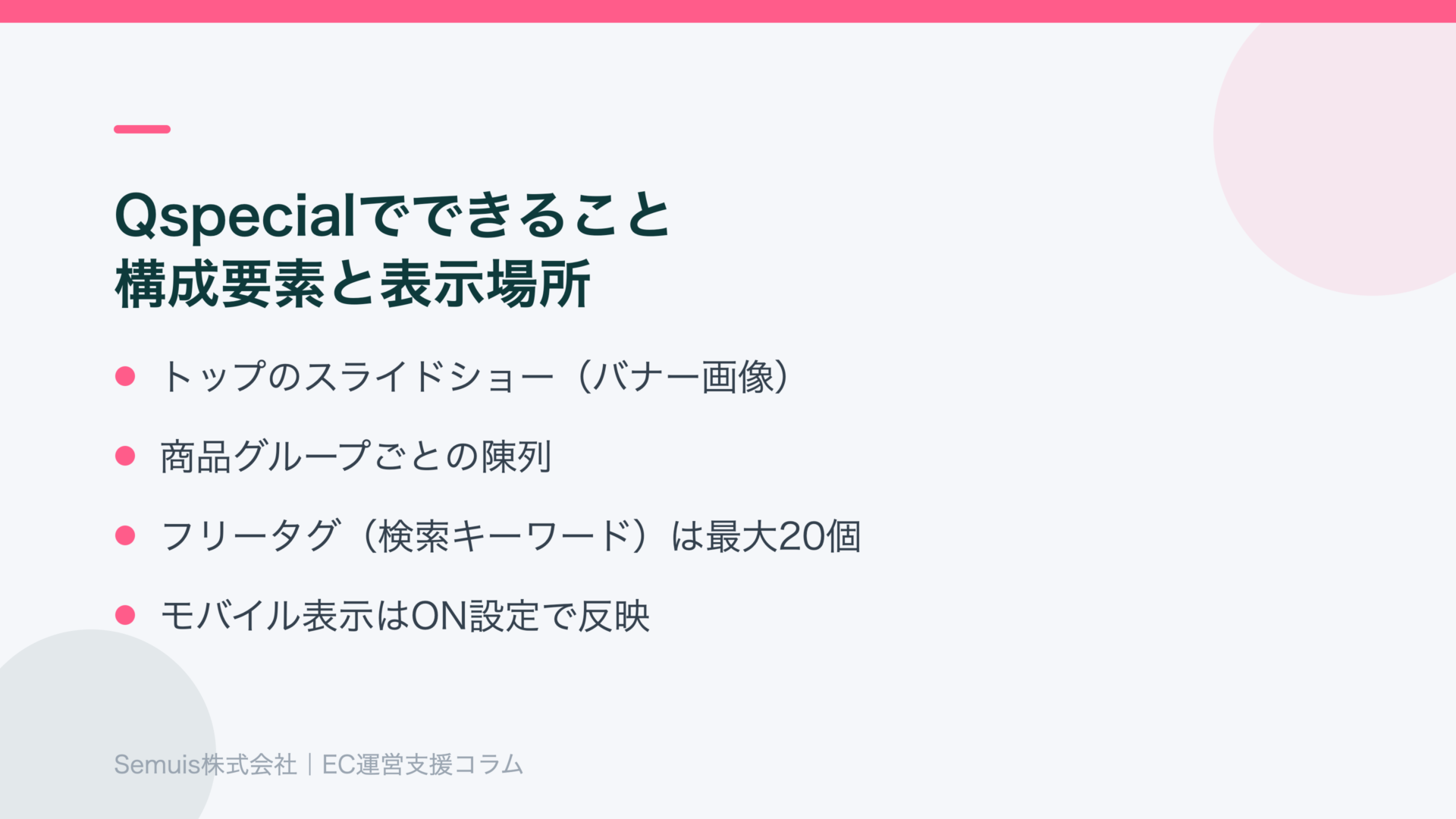 Qspecialでできること 構成要素と表示場所