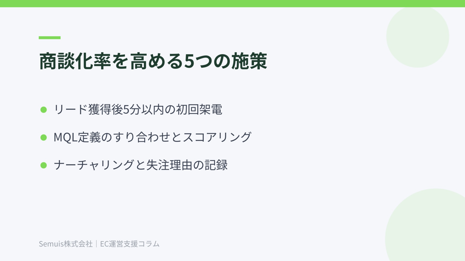 商談化率を高める5つの改善施策