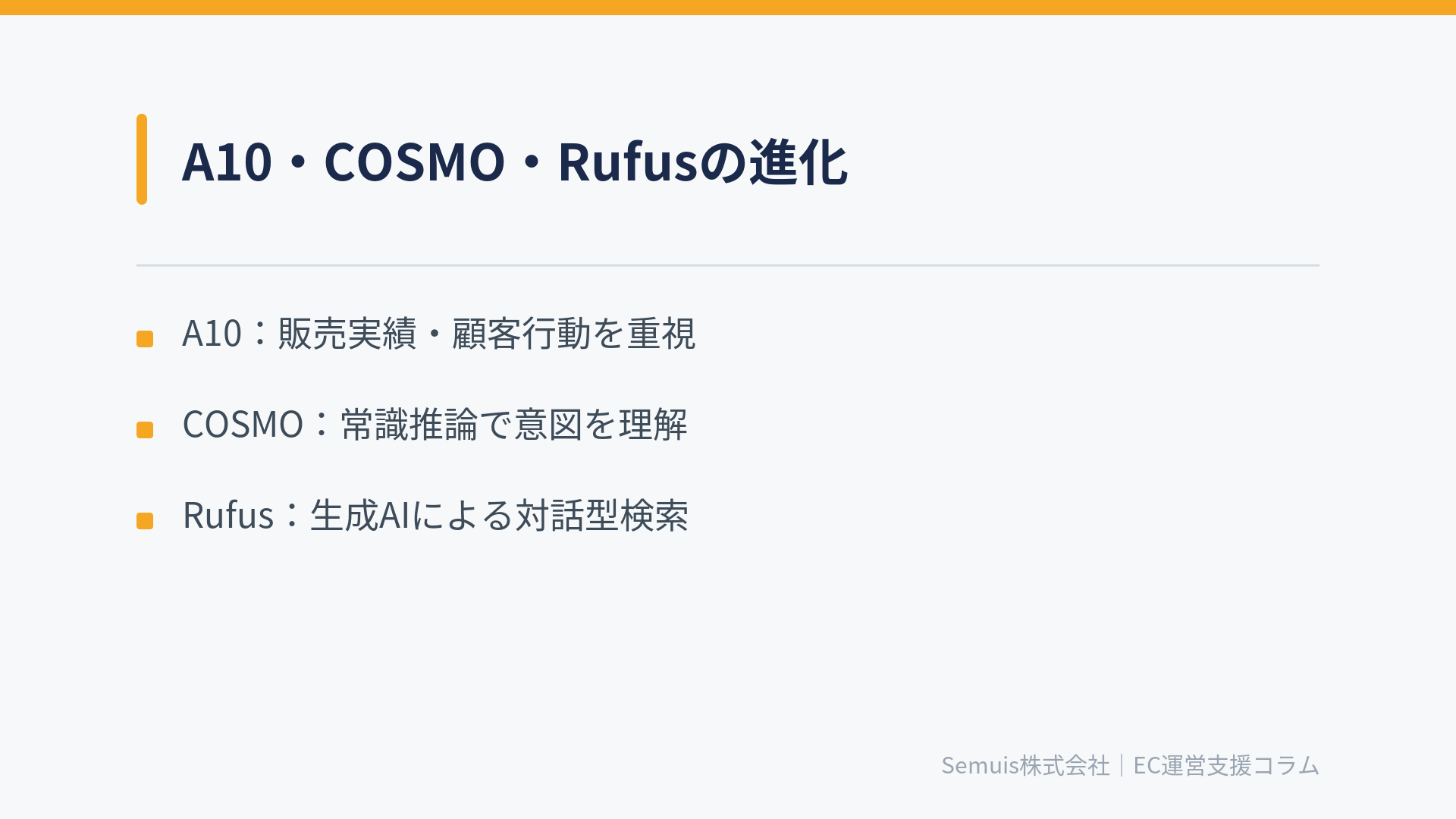 A10・COSMO・Rufusの進化