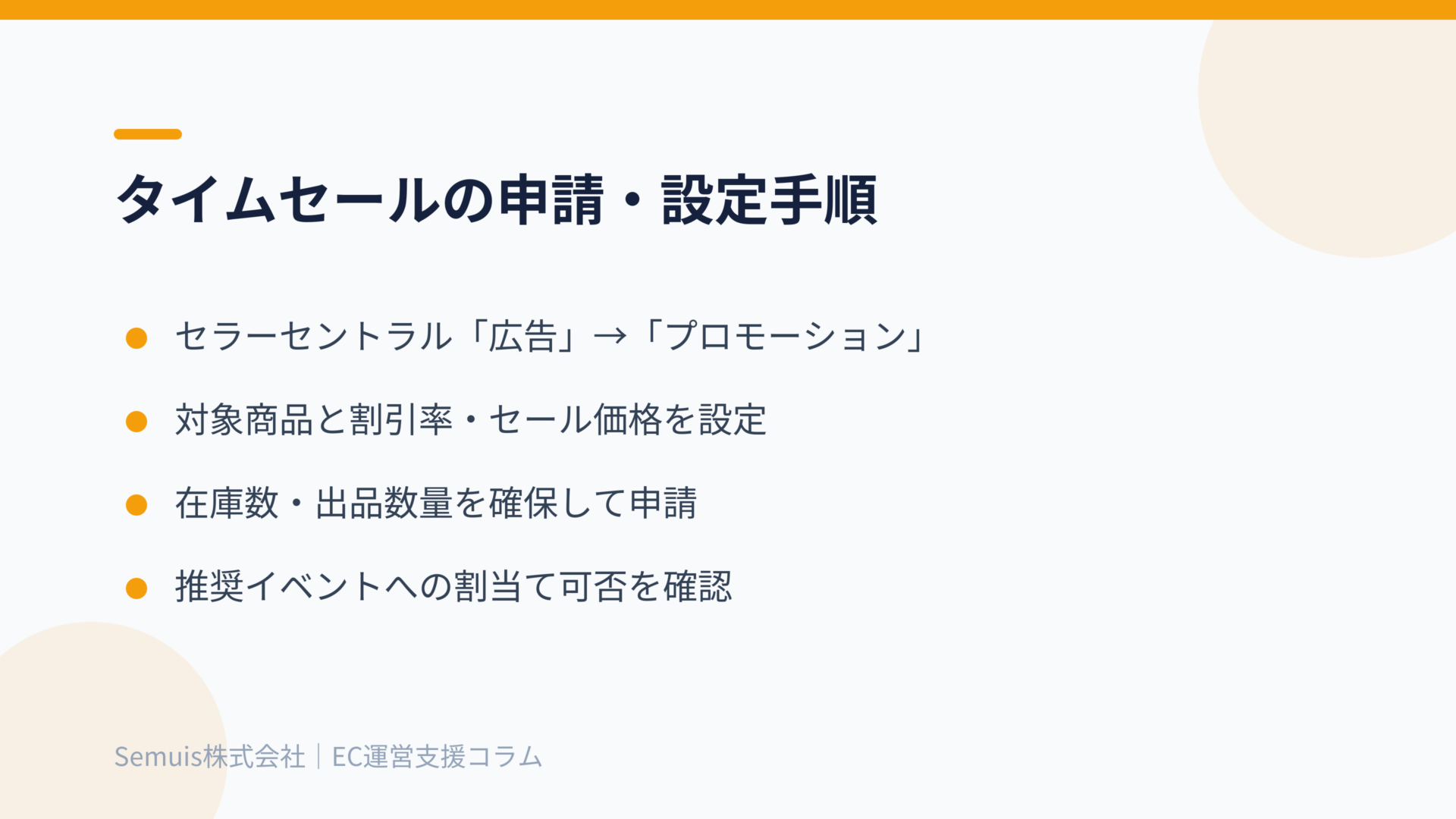 タイムセールの申請・設定手順