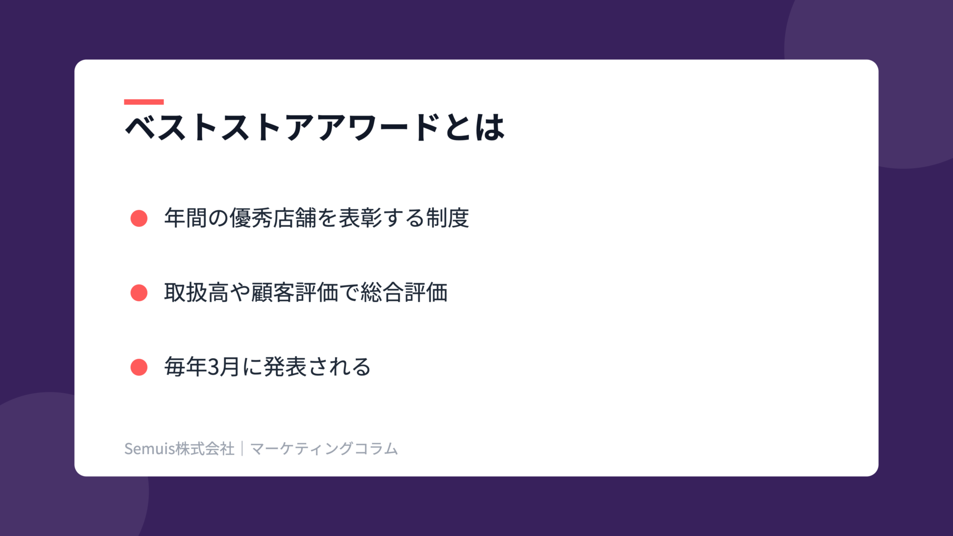 ベストストアアワードの解説図（概要）