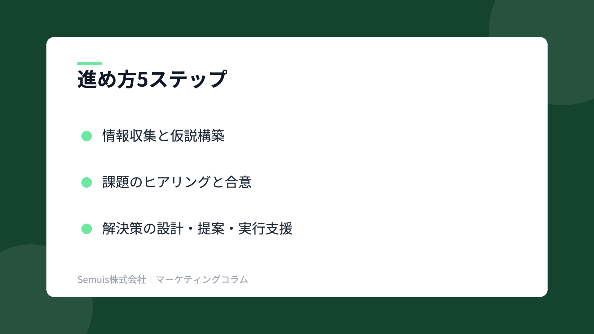 ソリューション営業の解説図（進め方）