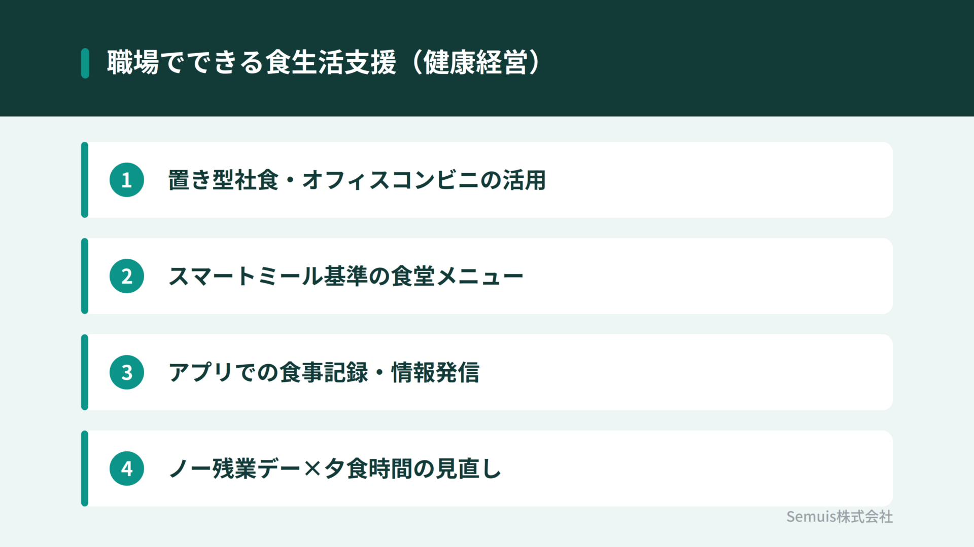 職場でできる食生活支援(健康経営)