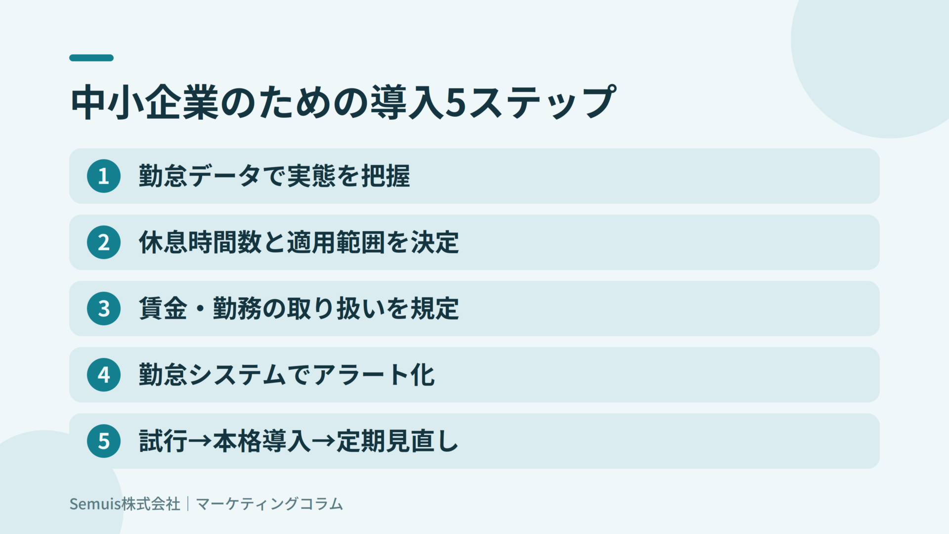 勤務間インターバル制度とは？導入率6.9%の現状と中小企業の導入5ステップ