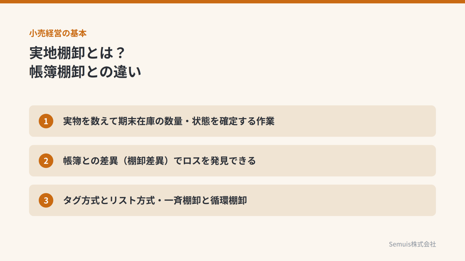 実地棚卸とは?帳簿棚卸との違い