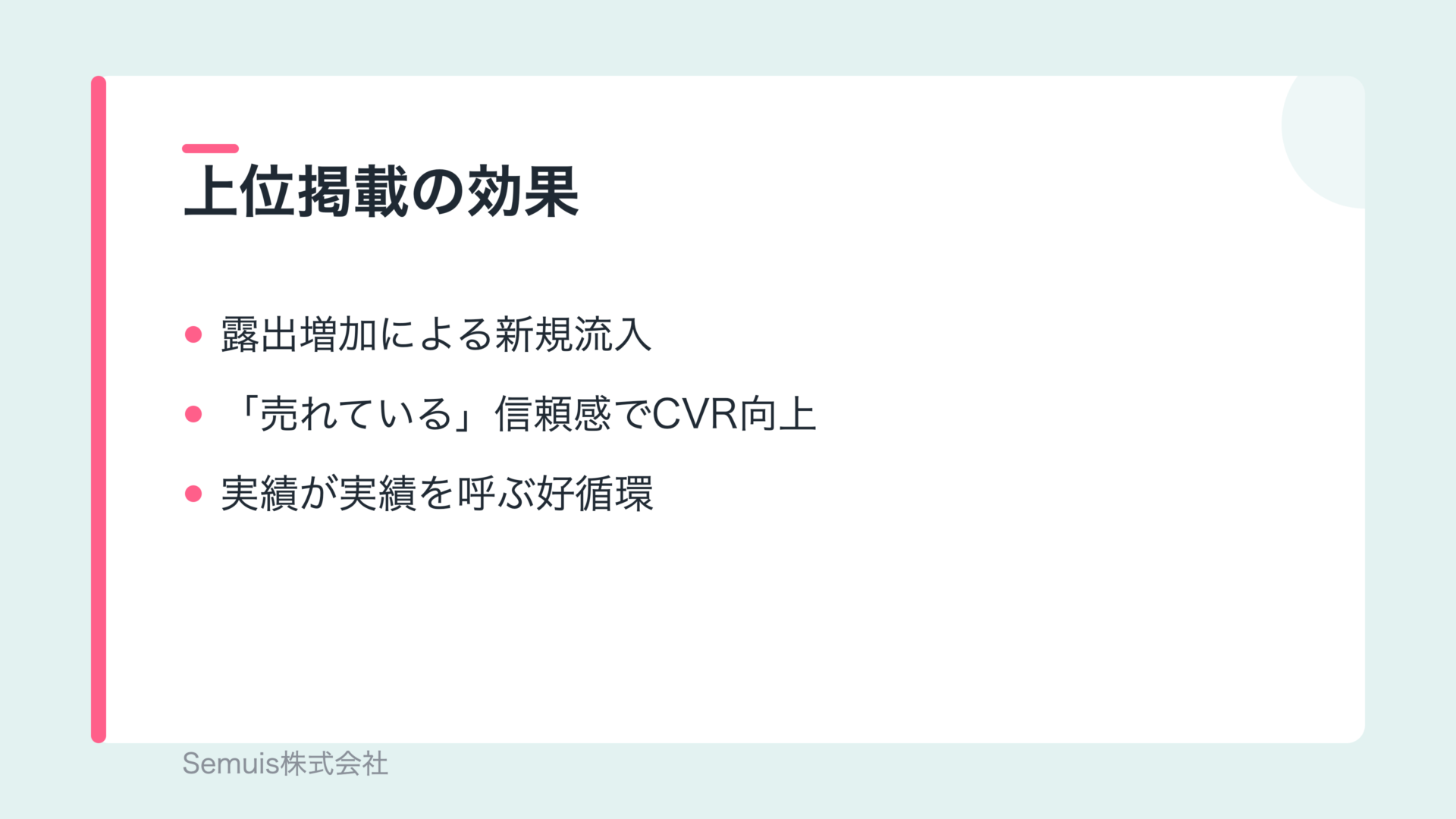ランキング上位掲載の効果