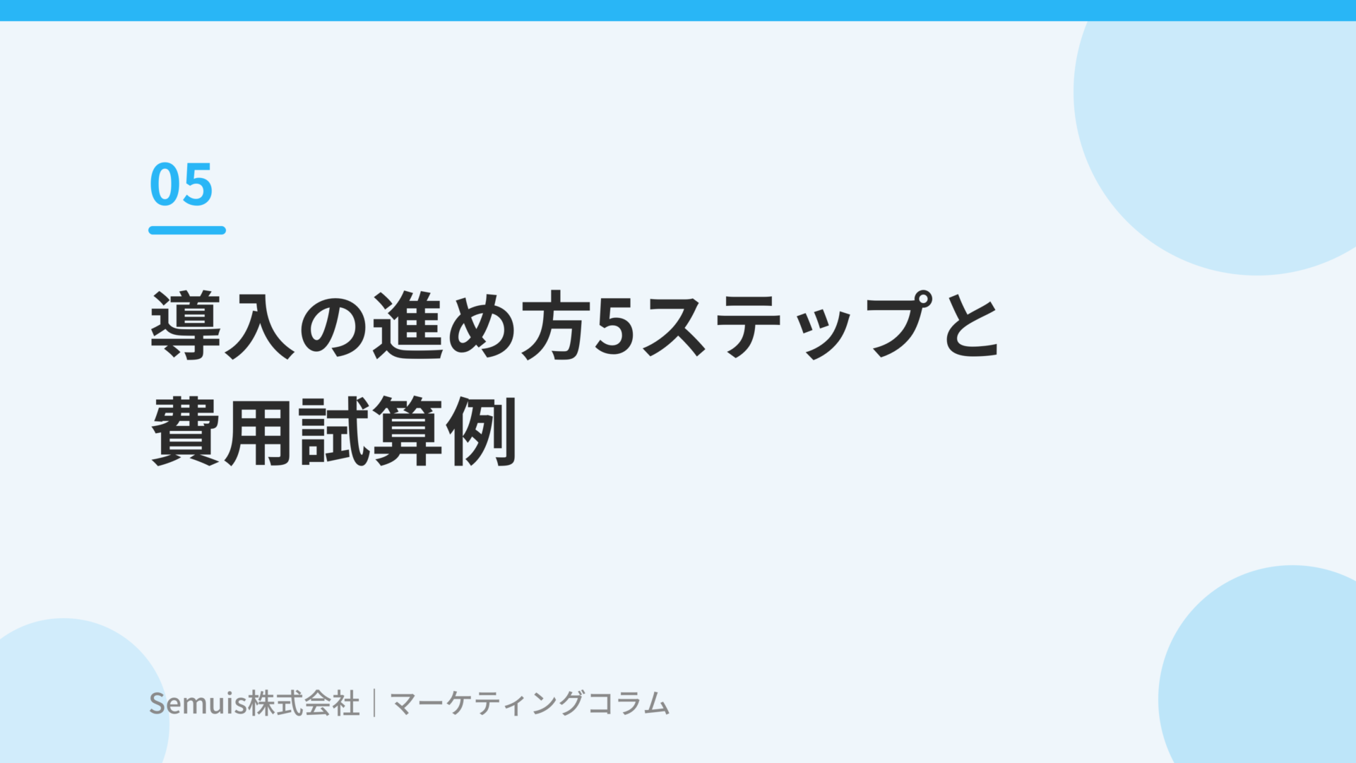 導入の進め方5ステップと費用試算例