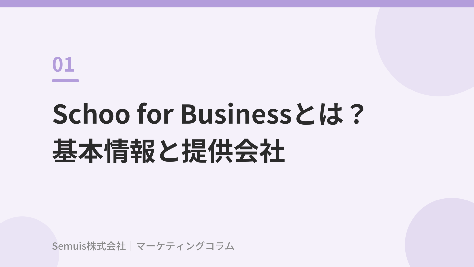 Schoo for Businessとは？基本情報と提供会社